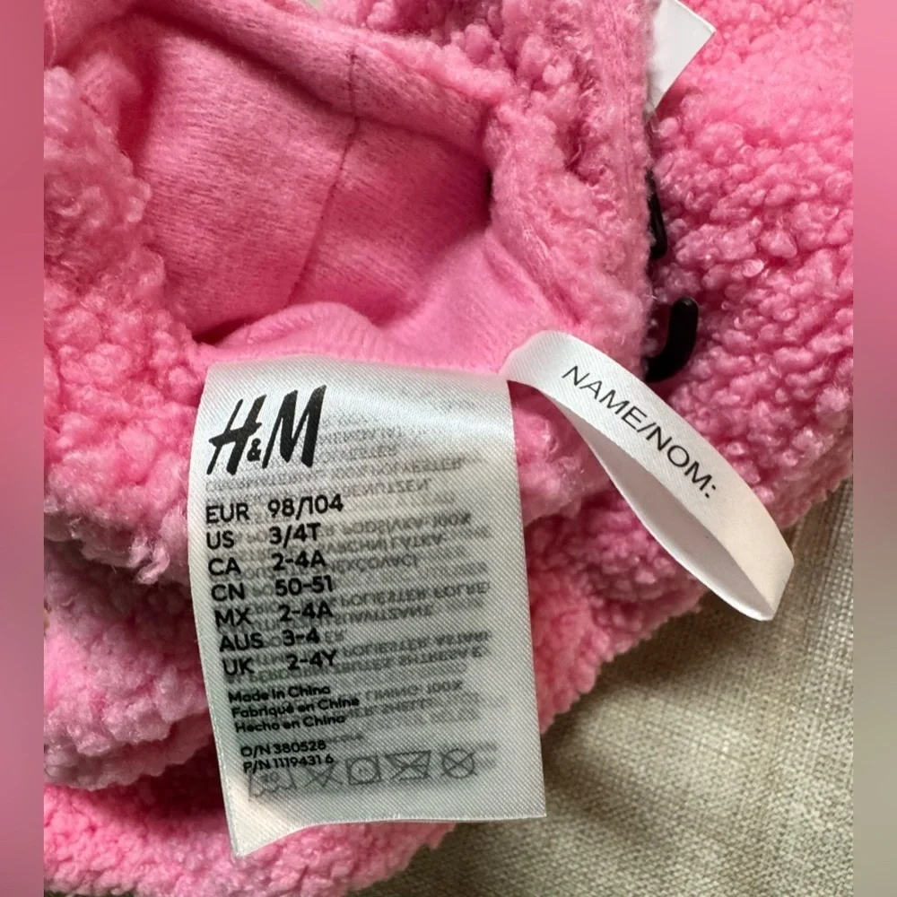 H&M Pink Fleece Mittens and Scarf Set Pink - Kids | H&M